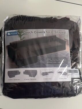 Dark Brown L-Shaped Couch Cover